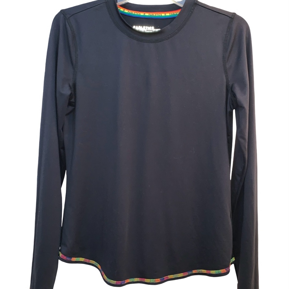 Fabletics Black/Pride Core Long-Sleeve Underscrub Size Small